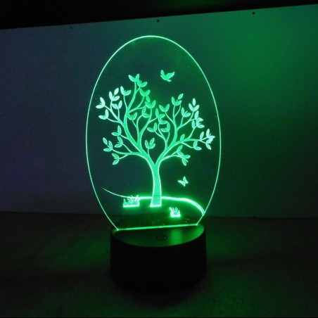 Veilleuse "Arbre de vie" base ronde multicolore