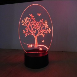 Veilleuse "Arbre de vie" base ronde multicolore